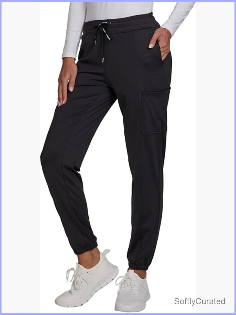 Stretchy Scrub Joggers with Cargo Pockets for Women